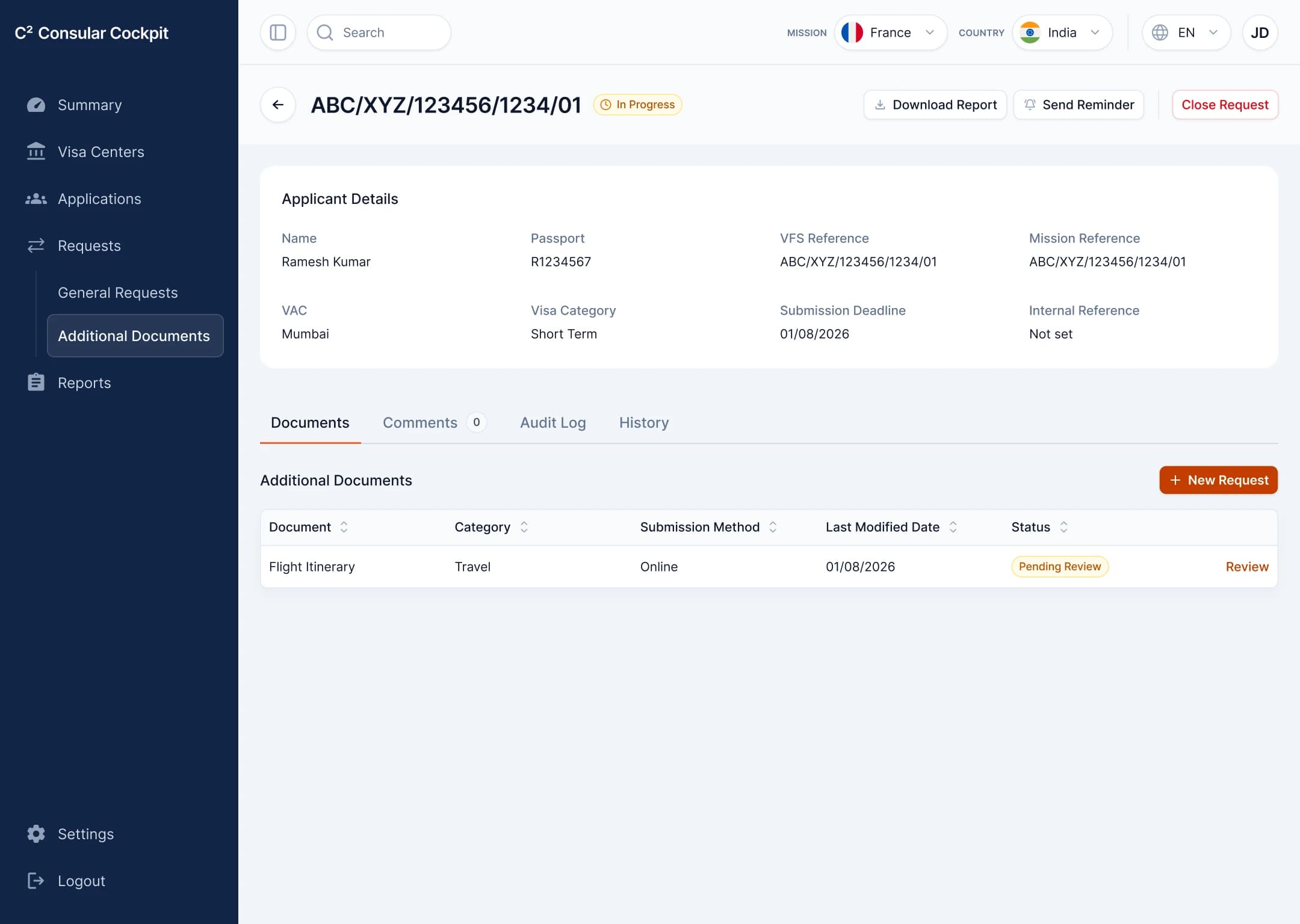 Additional Document Request