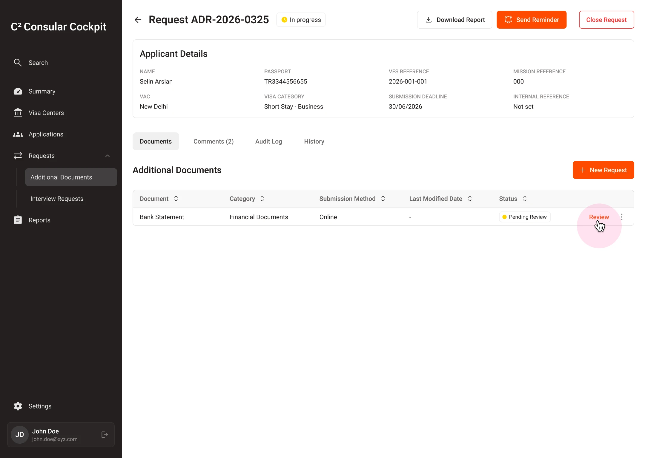 Additional Document Request